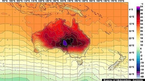 Onda de calor faz Austrália criar mais cores para escala de temperatura