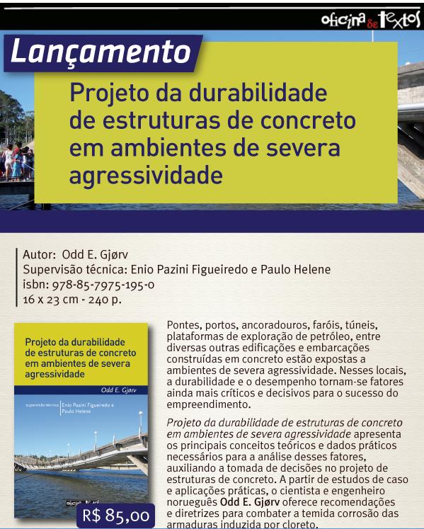Livro – Projeto da durabilidade de estruturas de concreto em ambiente e severa agressividade
