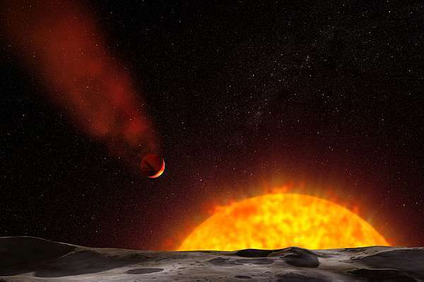 Hubble confirma que planeta superquente tem cauda como cometa