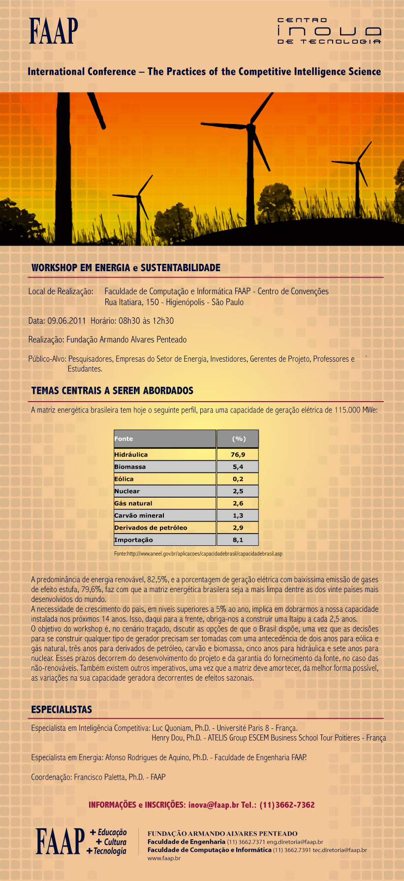 Workshop em energia e sustentabilidade