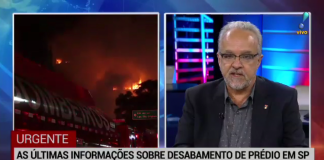 IE NA MÍDIA – RedeTV News Especial faz cobertura sobre desabamento de prédio em SP