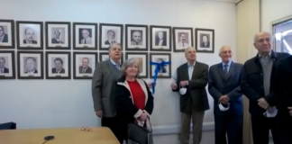 Cerimônia de descerramento da foto em homenagem ao ex-presidente do IE, Eduardo Lafraia