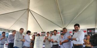 Vice-presidente e Conselheiro do IE participam da cerimônia de entrega da 1ª etapa de implantação da maior usina solar flutuante do País