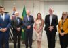 Foto legenda – Domingos Dissei recebe o presidente do IE