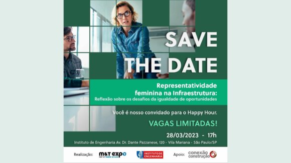 PALESTRA: Representatividade feminina na Infraestrutura: Reflexão sobre os desafios da igualdade de oportunidades - 28 de março - 17h